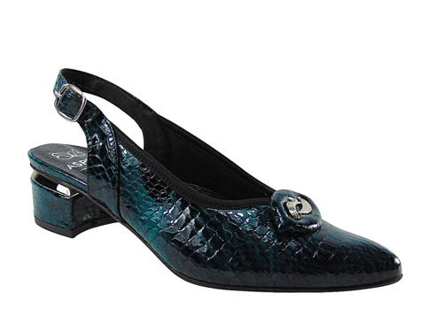 ASPENA-dámske zelené lodičky s voľnou pätou G1/2