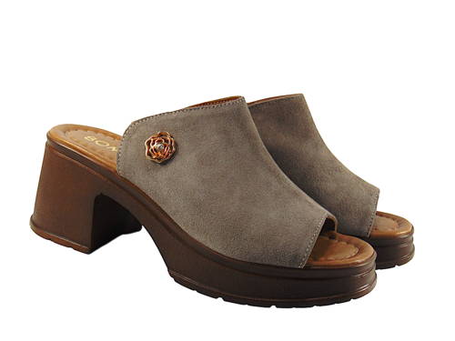 BOMBONELLA-dámske hnedé šľapky na platforme G