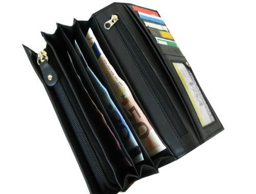 VK REALLEATHER-čierna kožená peňaženka – Obrázok 3