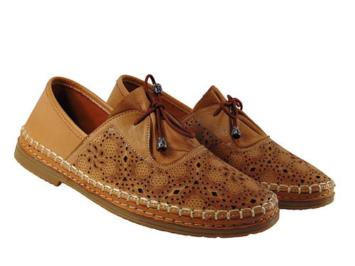 BOMBONELLA-dámske hnedé kožené mokasíny G