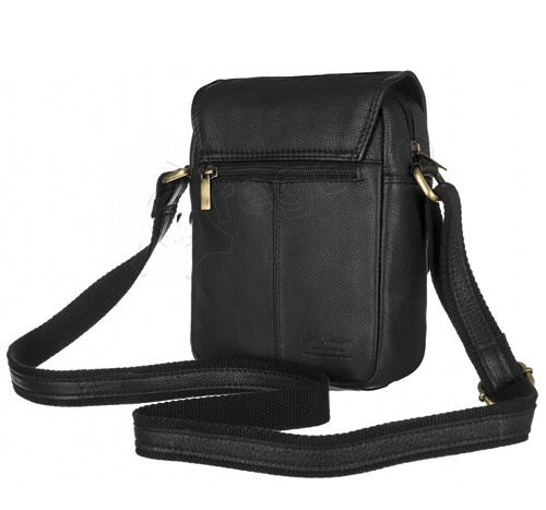 PETERSON-pánska čierna kožená crossbody taška – Obrázok 3