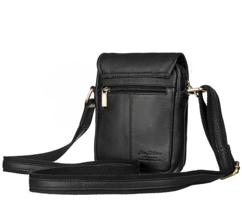 PETERSON-pánska čierna kožená crossbody taška – Obrázok 3