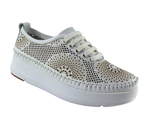 BOMBONELLA-dámska biela perforovaná obuv G