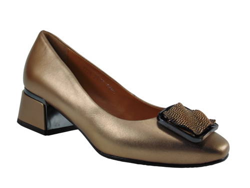 KORDEL-dámske zlaté kožené lodičky G