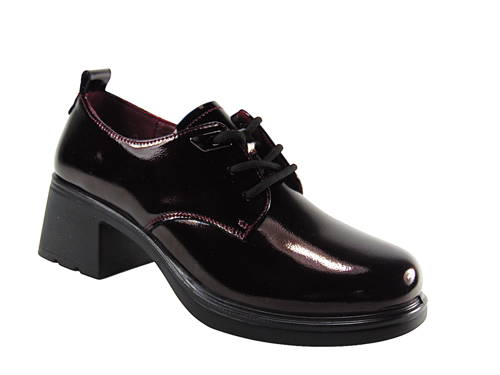 PASS-dámska bordová kožená šnurovacia obuv G