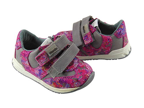 WANDA-dievčenské kožené ružové tenisky