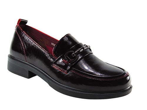 PASS-dámske bordové kožené mokasíny G1/2