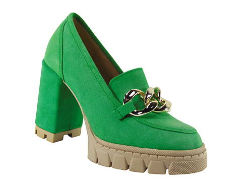 CLAUDIO DESSI-zelené mokasíny na platforme G