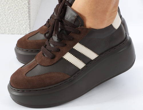 SIMEN-dámske hnedé tenisky na platforme G