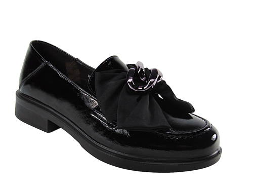 PASS-dámske čierne kožené mokasíny G1/2