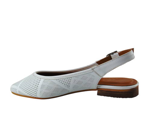 KLOP-elegantné biele kožené balerínky G – Obrázok 6