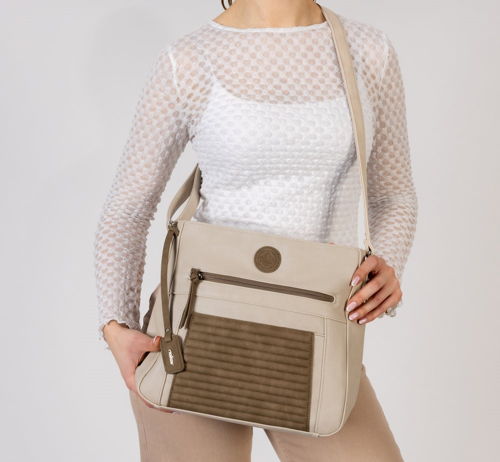 RIEKER-dámska béžová kabelka/crossbody – Obrázok 2