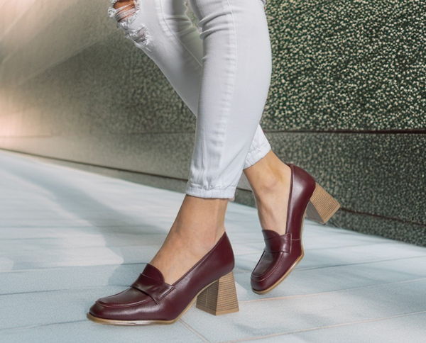 BIOECO-dámske elegantné bordové mokasíny G – Obrázok 5
