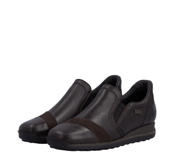 RIEKER TEX-SLIP ON dámska hnedá kožená obuv G – Obrázok 4