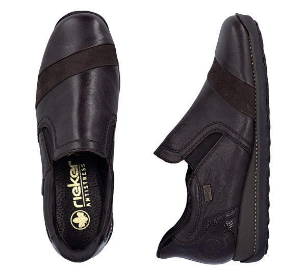 RIEKER TEX-SLIP ON dámska hnedá kožená obuv G – Obrázok 3