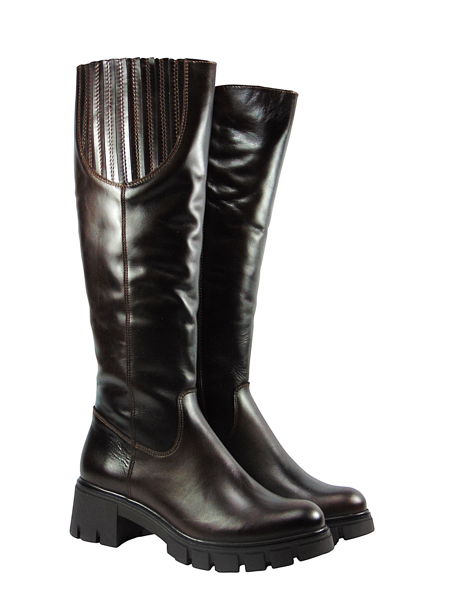 SIMEN-dámske choco/hnedé kožené čižmy M/L – Obrázok 5
